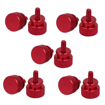 Harfington Uxcell Computer PC Case Fully Threaded Knurled Thumb Screws Wine Red 6#-32 10pcs