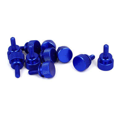 Harfington Uxcell Computer PC Case Shoulder Type Knurled Thumb Screw Royal Blue M4x10mm 10pcs