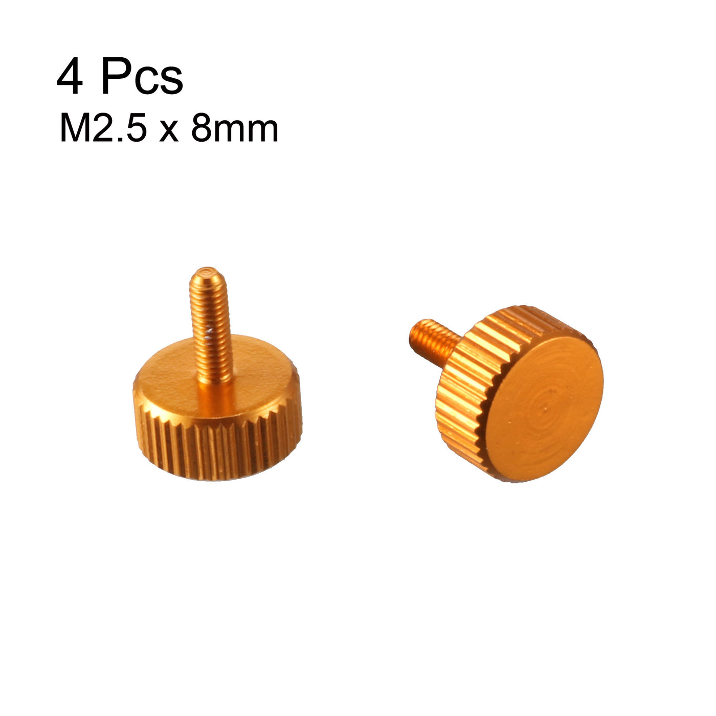 uxcell Uxcell Computer PC Case Aluminum Knurled Head Thumb Screws Gold Tone M2.5x8mm 4pcs