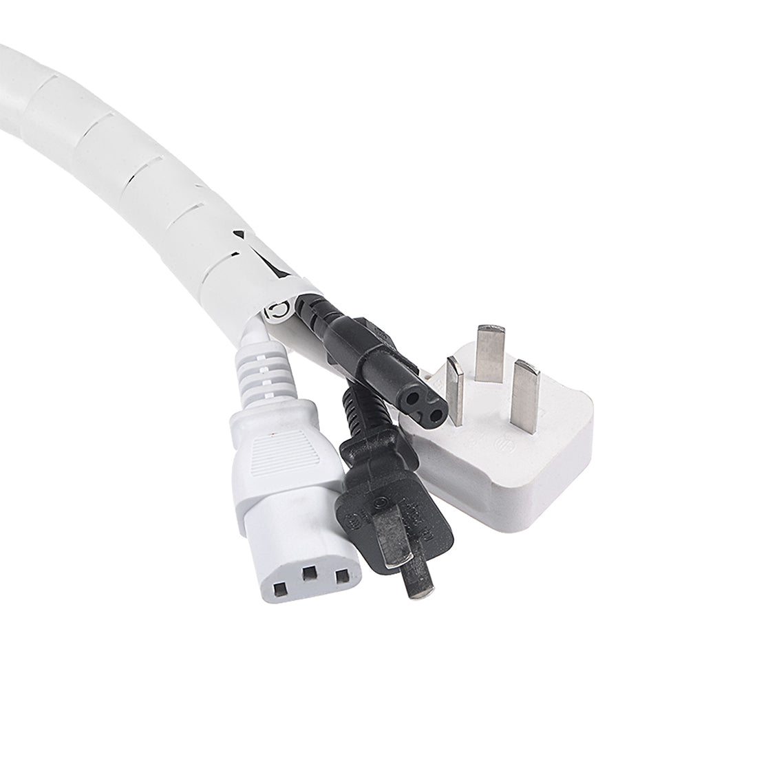 uxcell Uxcell 15mm Flexible Spiral Tube Cable Wire Wrap Computer Manage Cord White 5 Meters Length w Clip