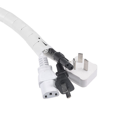 Harfington Uxcell 15mm Flexible Spiral Tube Cable Wire Wrap Computer Manage Cord White 5 Meters Length w Clip