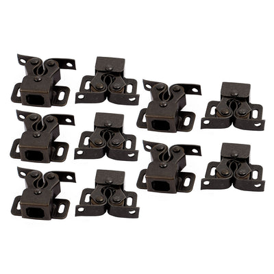 Harfington Uxcell Cupboard Cabinet Door Double Ball Roller Catch Latch 35x28x12mm Bronze 10pcs