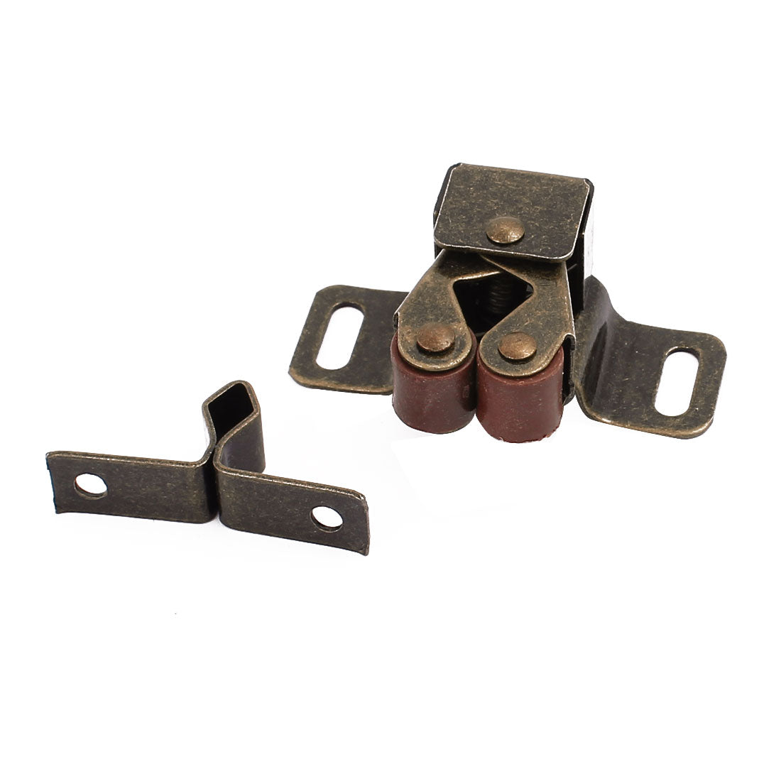 uxcell Uxcell Cupboard Closet Cabinet Door Double Ball Roller Catch Latch 48 x 30 x 20mm Bronze Tone 5pcs