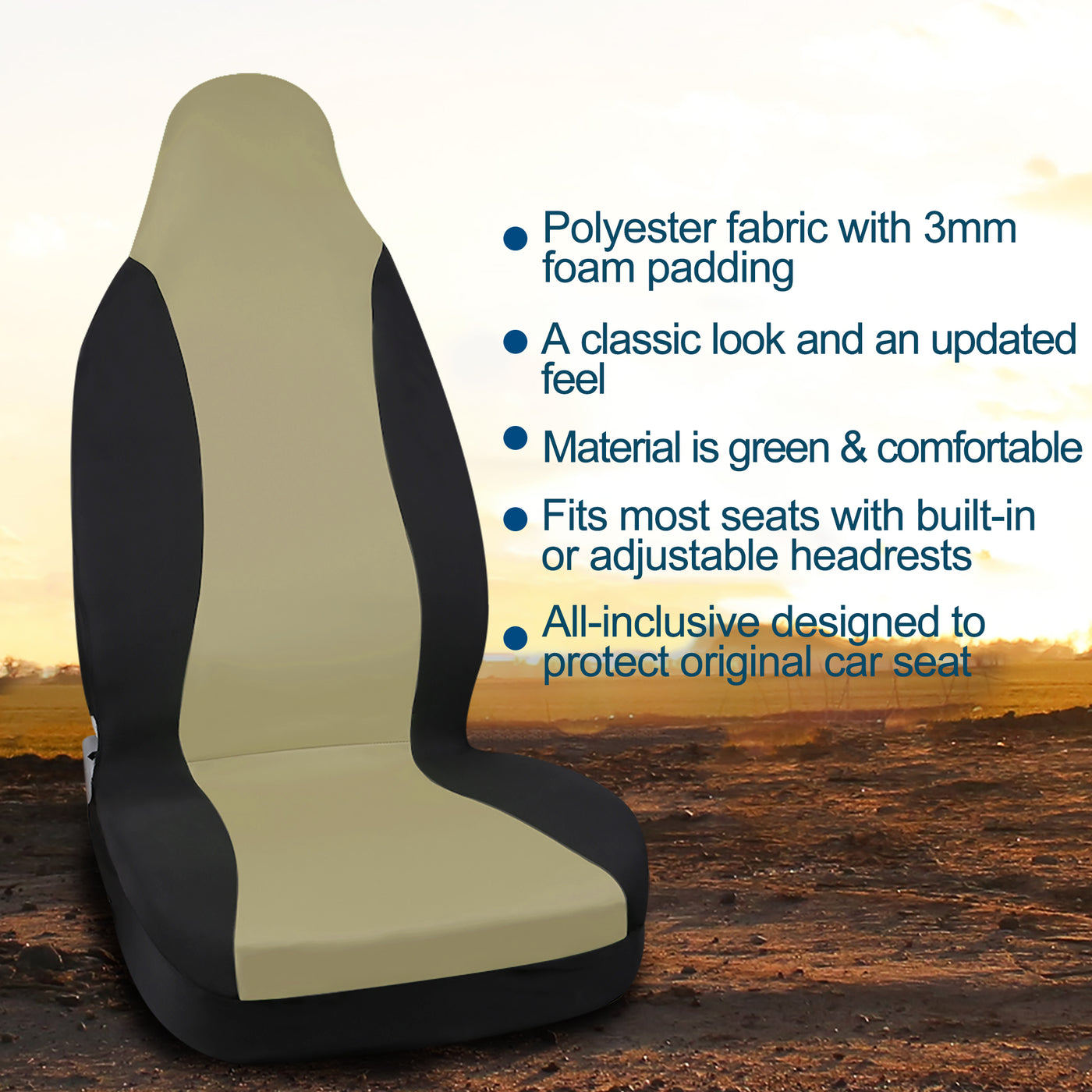 uxcell Uxcell 5 Colours Front High Back Universal Bucket Seat Cover Protector Fit for Auto Car 1