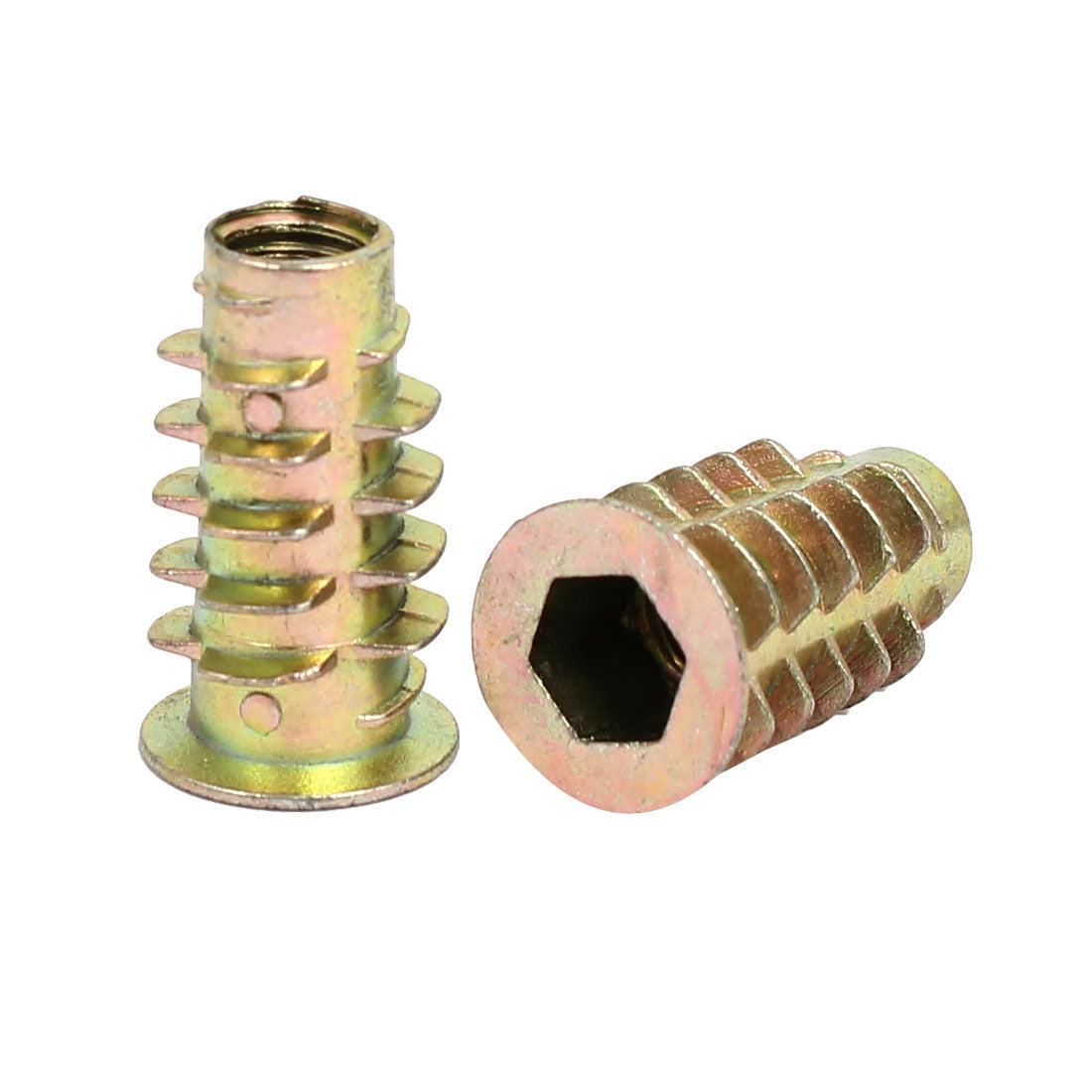 uxcell Uxcell M6x20mm Interface Hex Socket Threaded Insert Nuts 10pcs for Wood Furniture