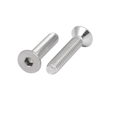 Harfington Uxcell M4x20mm 304 Stainless Steel Flat Head Hex Socket Screws Fasteners DIN7991 60pcs