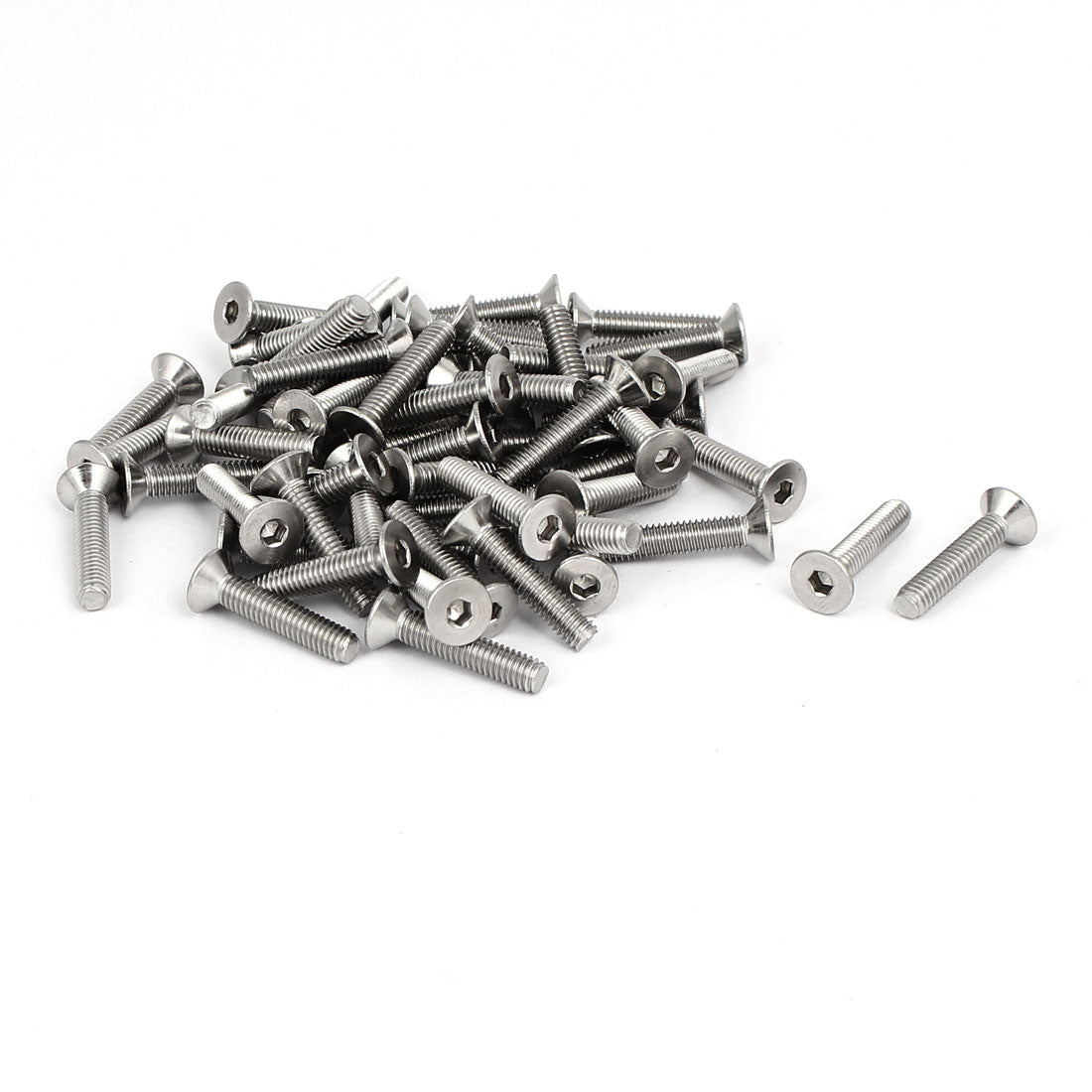 uxcell Uxcell M4x20mm 304 Stainless Steel Flat Head Hex Socket Screws Fasteners DIN7991 60pcs