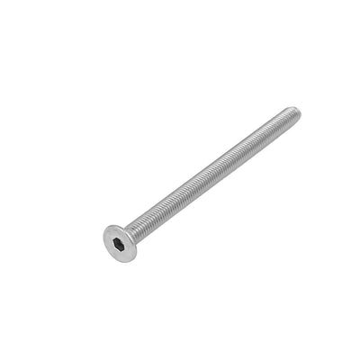 Harfington Uxcell M5x75mm 304 Stainless Steel Flat Head Hex Socket Screws Fastener DIN7991 10pcs