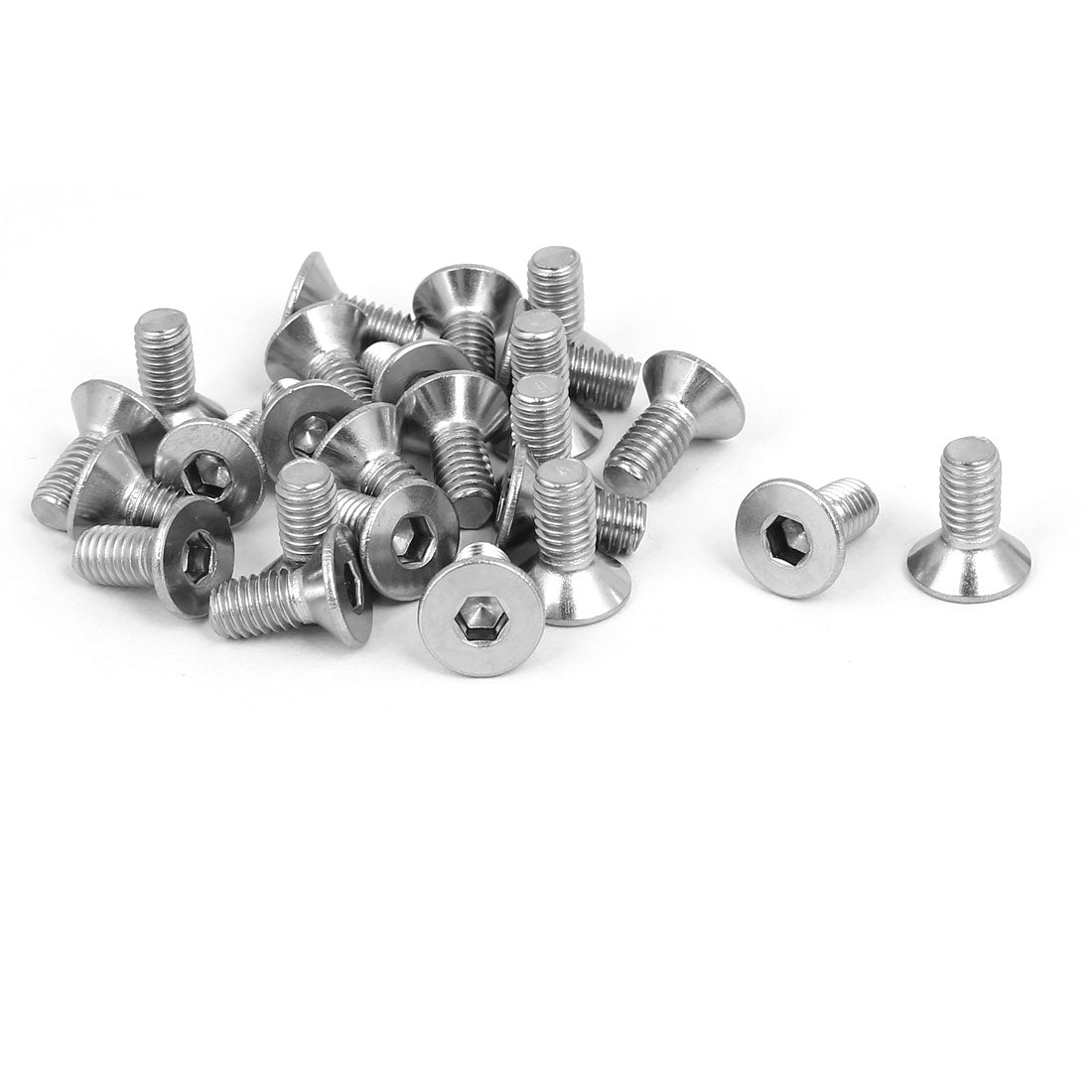 uxcell Uxcell M6x14mm 304 Stainless Steel Flat Head Hex Socket Screws Fastener DIN7991 25pcs