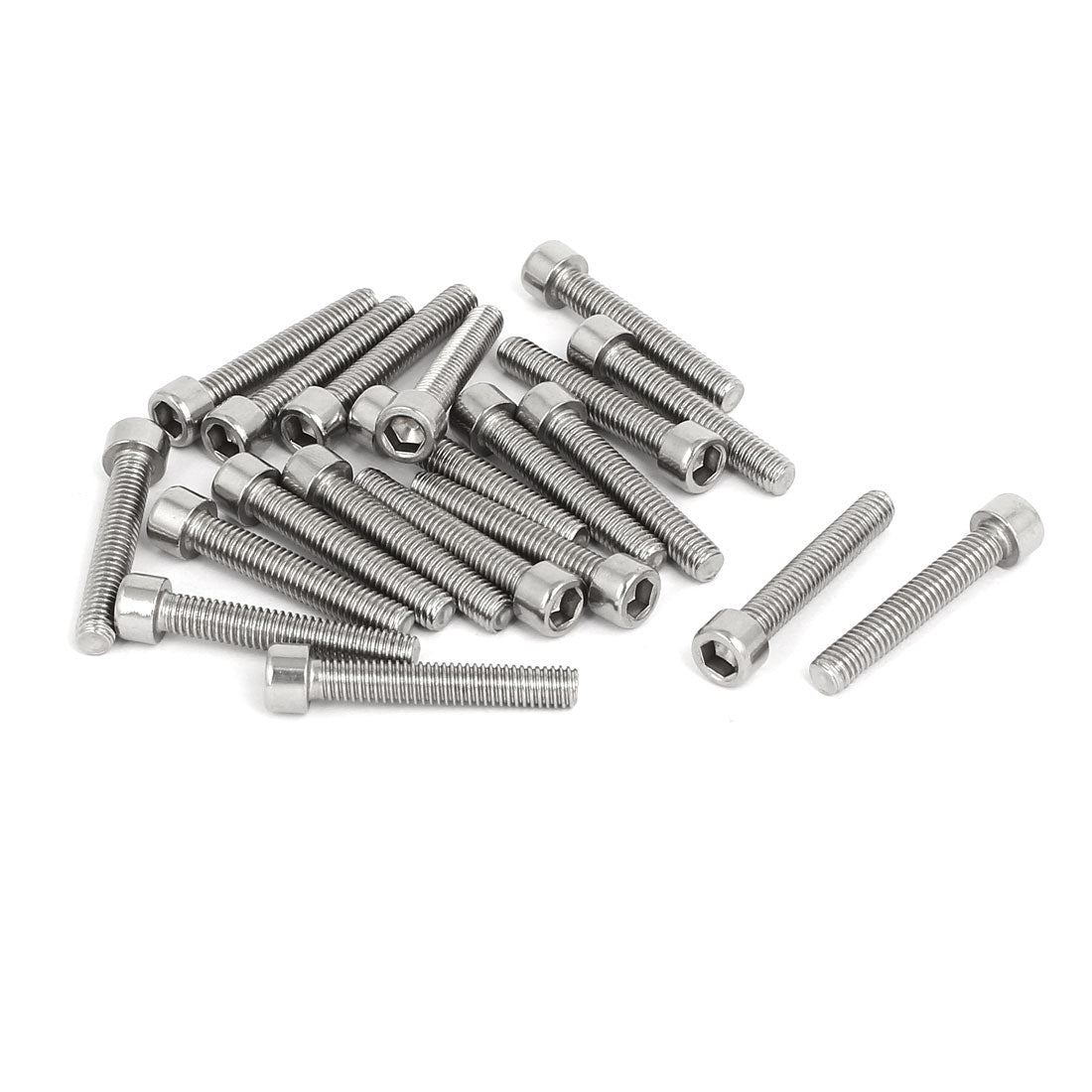 uxcell Uxcell M6x35mm 304 Stainless Steel Fully Thread Hex Socket Cap Head Screws Bolts 20pcs