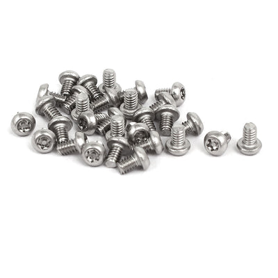 Harfington Uxcell M2x3mm 304 Stainless Steel Button Head Torx Security Machine Screws 30pcs