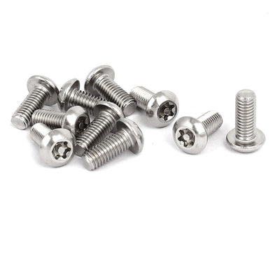 Harfington Uxcell M5x12mm 304 Stainless Steel Button Head Torx Security Tamper Proof Screws 10pcs