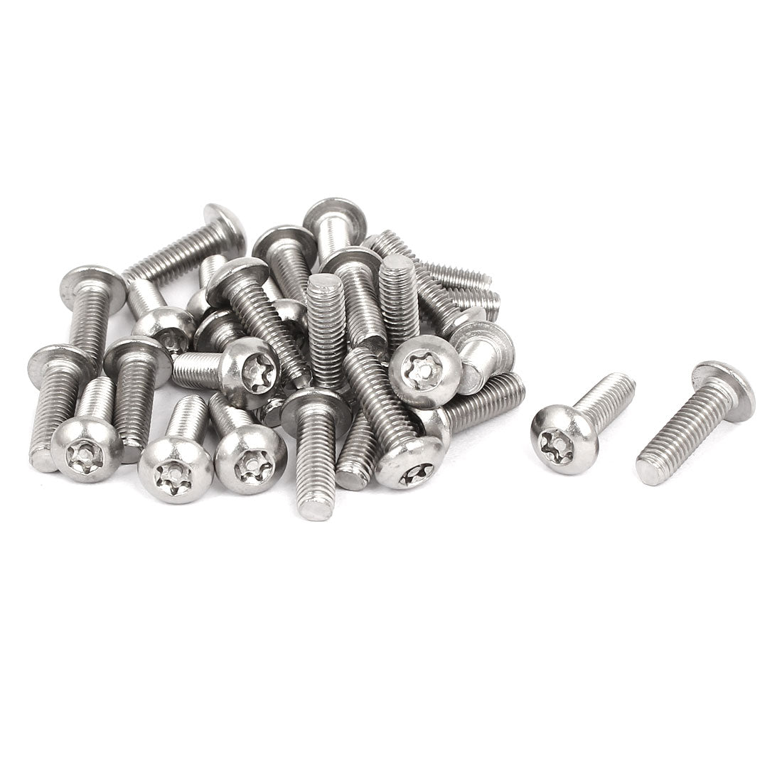 uxcell Uxcell M5x16mm 304 Stainless Steel Button Head Torx Security Tamper Proof Screws 30pcs