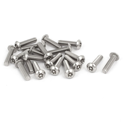 Harfington Uxcell M5x20mm 304 Stainless Steel Button Head Torx Security Tamper Proof Screws 20pcs