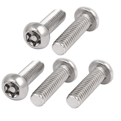 Harfington Uxcell M6x20mm 304 Stainless Steel Button Head Torx Security Tamper Proof Screws 5pcs