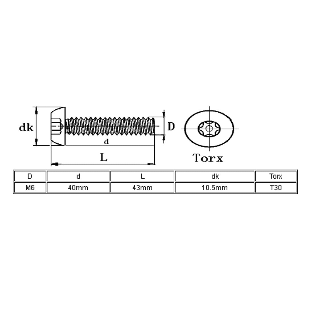 uxcell Uxcell 5 Stück M6x40mm 304 Edelstahl Linsenkopf Torx Schrauben Linsenschrauben DE de