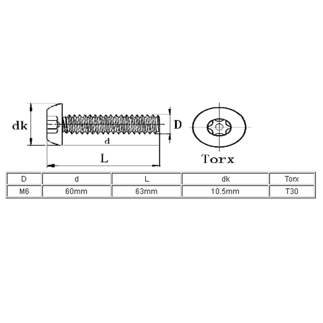 uxcell Uxcell 10 Stück M6x60mm 304 Edelstahl Linsenkopf Torx Schrauben Linsenschrauben DE de