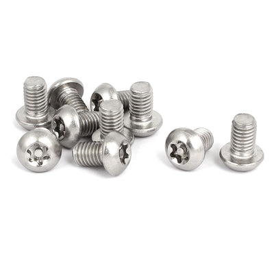 Harfington Uxcell M8x12mm 304 Stainless Steel Button Head Torx Security Machine Screws 10pcs