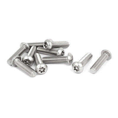 Harfington Uxcell M8x30mm 304 Stainless Steel Button Head Torx Security Machine Screws 10pcs