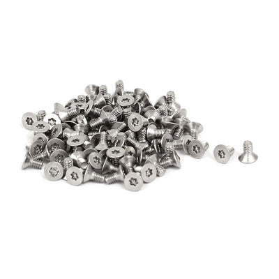 Harfington Uxcell Flat Head Torx Screws M2*4mm 304SUS 100pcs