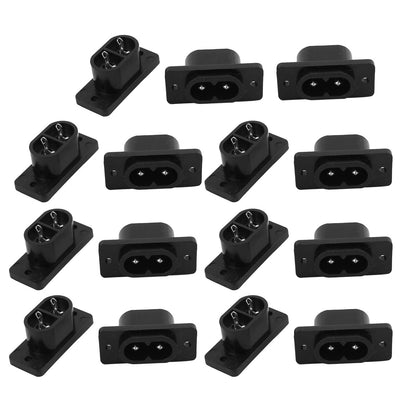 Harfington Uxcell 15Pcs AC 250V 2.5A IEC320 C7 Male Panel Mount Power Inlet Socket