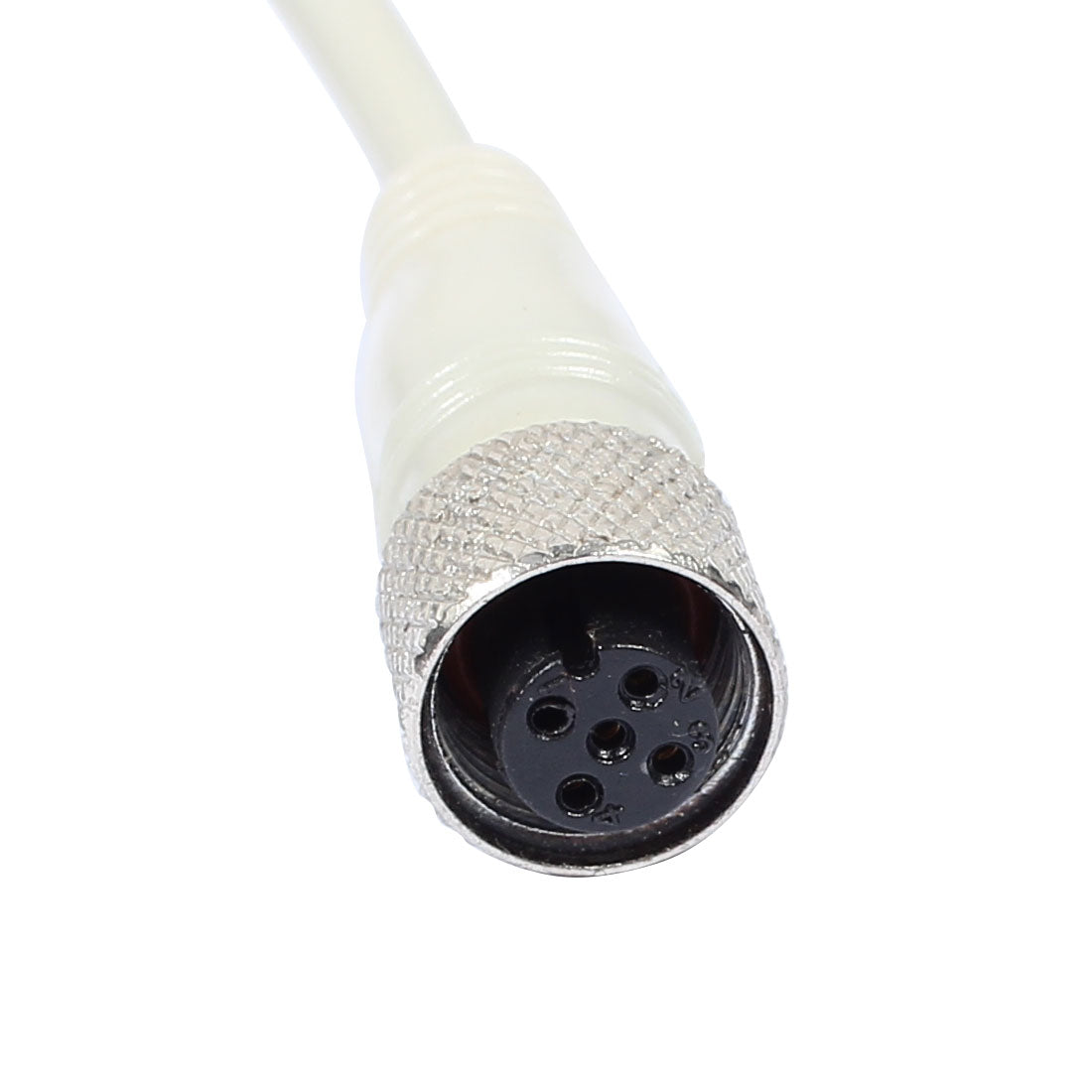 uxcell Uxcell M12 2m Female Straight Head 5 Pin Connector Aviation Socket Electrical Cable White