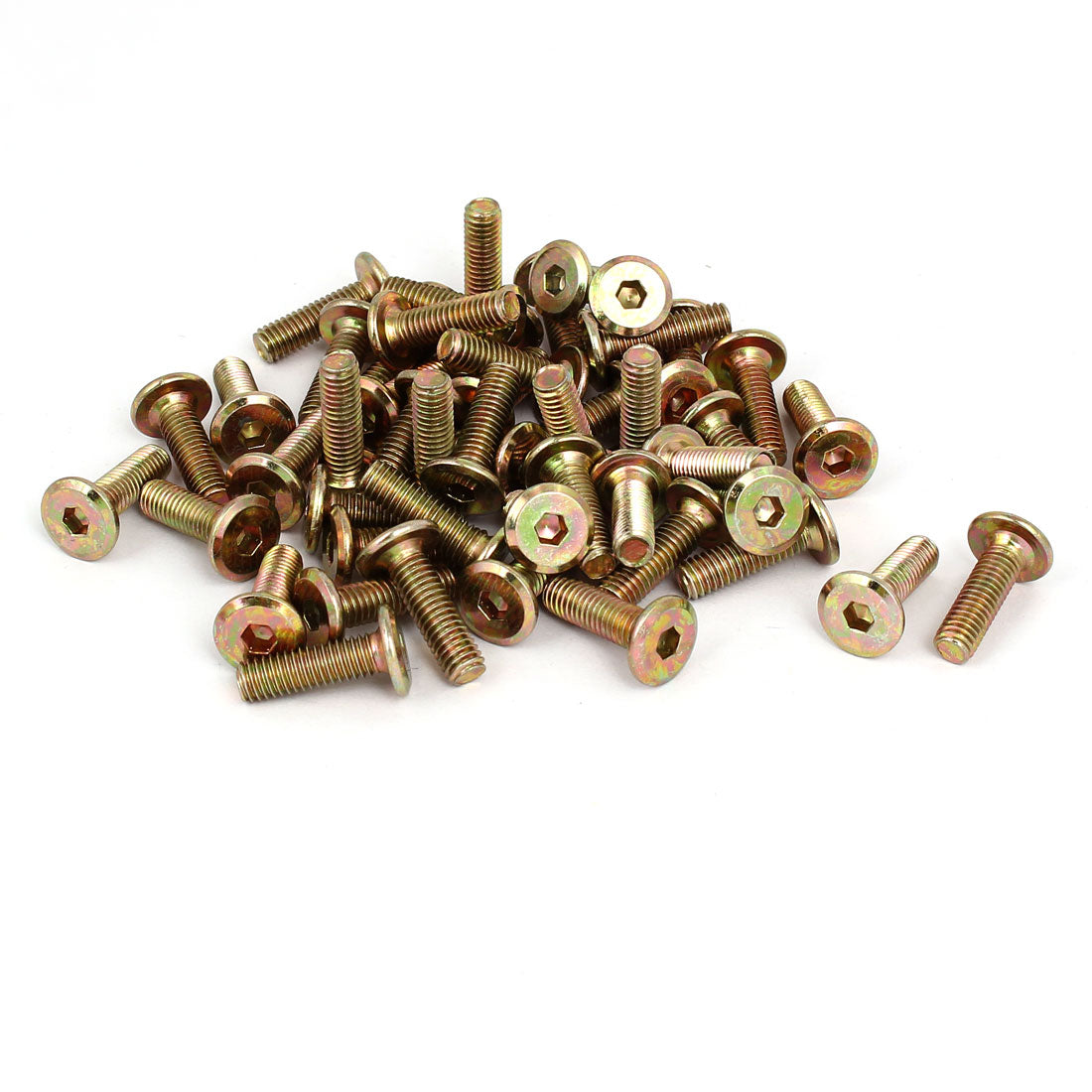 uxcell Uxcell M6x20mm Flat Hex Socket Head Hexagon Furniture Bolts Connector Fastener 50pcs