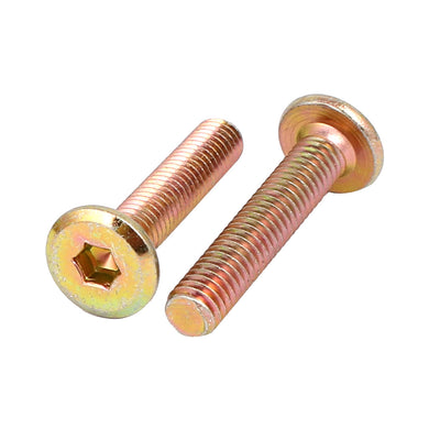 Harfington Uxcell M6x30mm Flat Hex Socket Head Hexagon Furniture Bolts Connector Fastener 20pcs