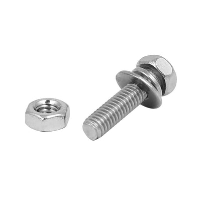 Harfington Uxcell M4 x 16mm 304 Stainless Steel Phillips Hex Head Bolts Nuts w Washers 30 Sets