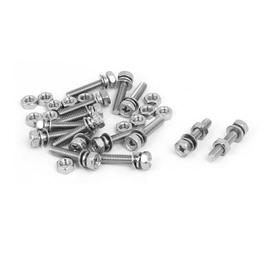 Harfington Uxcell 15Sets 304 Edelstahl Hex Kreuzschlitz Schrauben Muttern Unterlegscheiben M4x20mm