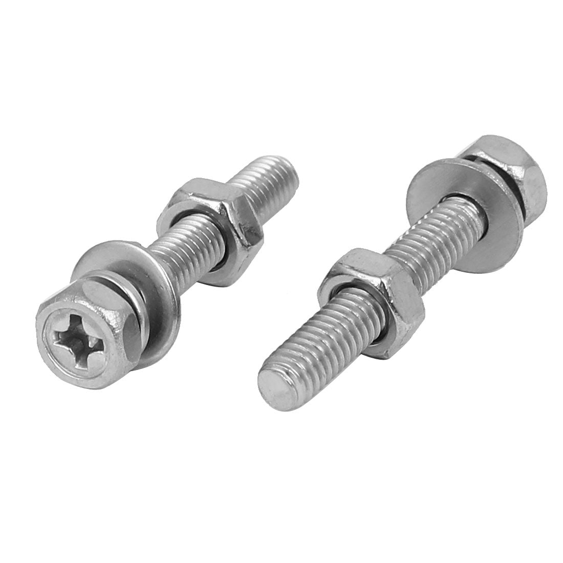 uxcell Uxcell 20 Set M4 x 25mm 304 Edelstahl Metall Kreuzschlitz Bolzen Nuss mit Scheibe DE de