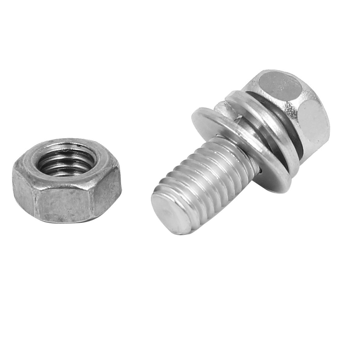 uxcell Uxcell M5 x 12mm 304 Stainless Steel Phillips Hex Head Bolts Nuts w Washers 15 Sets