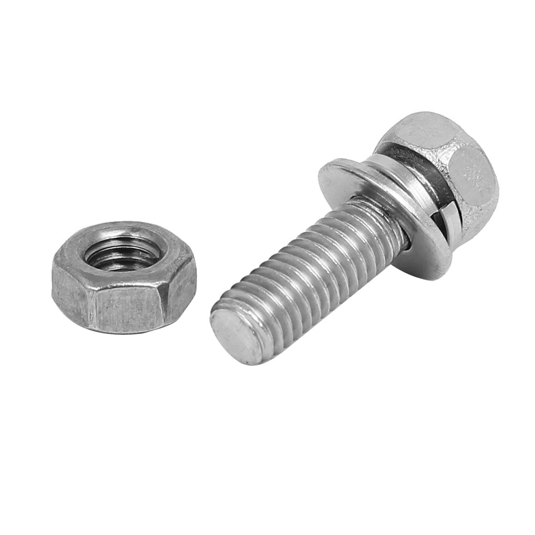 uxcell Uxcell M5 x 16mm 304 Stainless Steel Phillips Hex Head Bolts Nuts w Washers 15 Sets