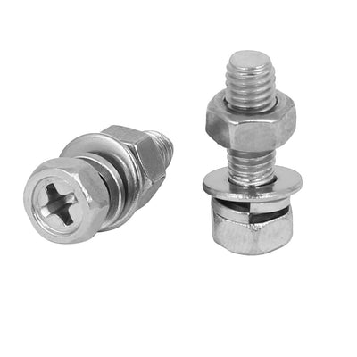 Harfington Uxcell M5 x 16mm 304 Stainless Steel Phillips Hex Head Bolts Nuts w Washers 15 Sets