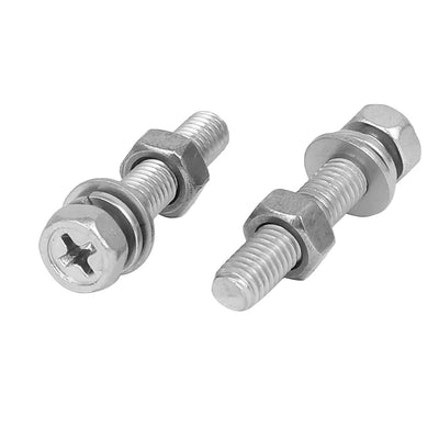 Harfington Uxcell M5 x 25mm 304 Stainless Steel Phillips Hex Head Bolts Nuts w Washers 15 Sets