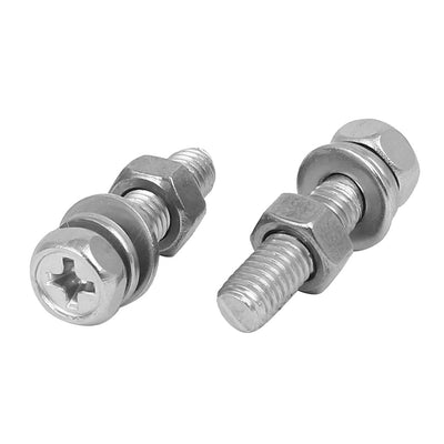 Harfington Uxcell M5 x 25mm 304 Stainless Steel Phillips Hex Head Bolts Nuts w Washers 15 Sets