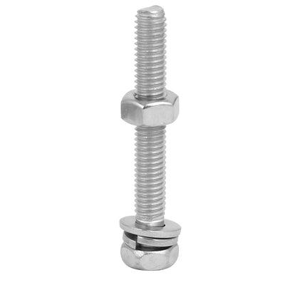 Harfington Uxcell M6 x 45mm 304 Stainless Steel Phillips Hex Head Bolts Nuts w Washers 5 Sets