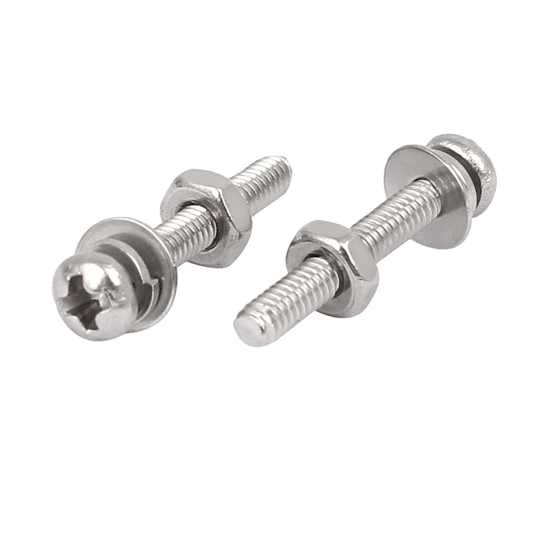 uxcell Uxcell 30Set Kreuzschlitz Bolzen Schraube M2x14mm 304 Edelstahl flach Nuss mit Scheibe DE de