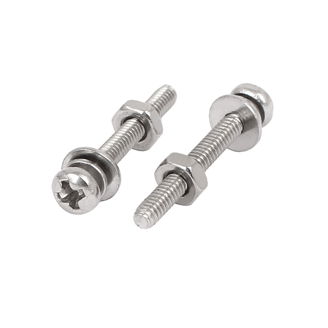 uxcell Uxcell M2 x 16mm 304 Stainless Steel Phillips Pan Head Screws Nuts w Washers 20 Sets