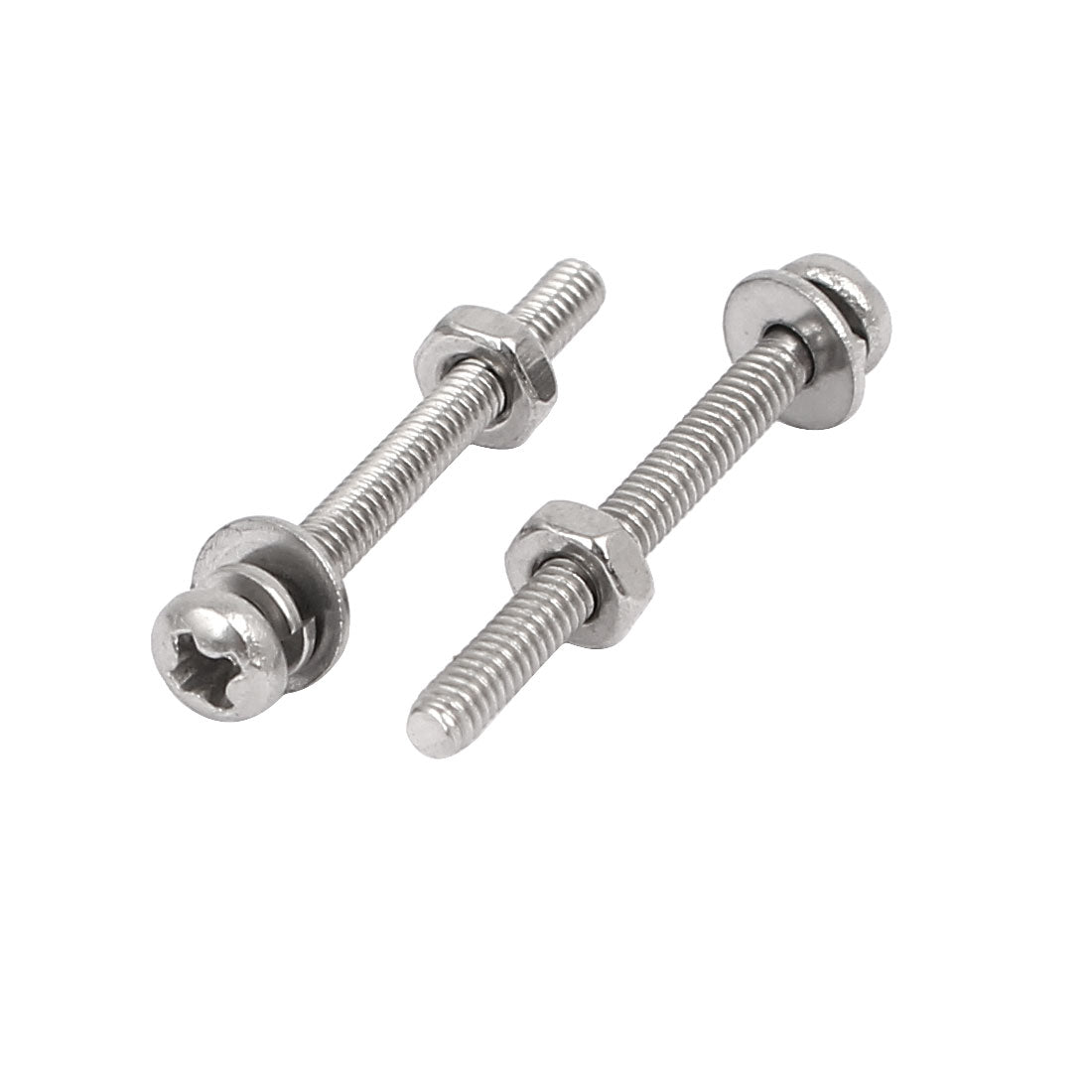 uxcell Uxcell M2 x 20mm 304 Stainless Steel Phillips Pan Head Screws Nuts w Washers 20 Sets