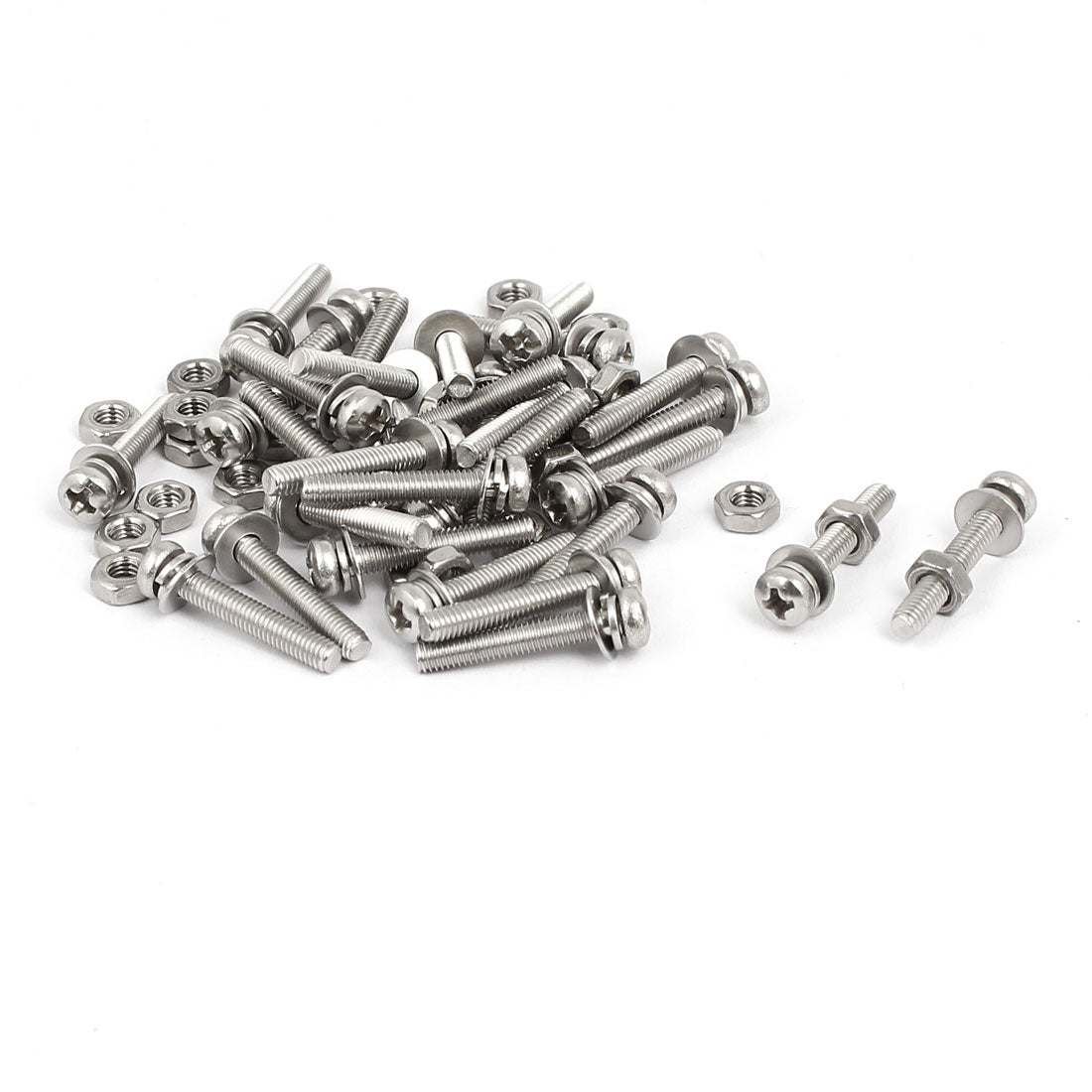 uxcell Uxcell M3 x 18mm 304 Stainless Steel Kreuzschlitz Pan Head Screws Nuts w Washers 30 Sets de