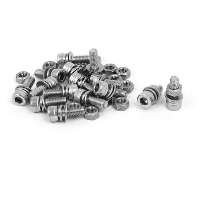 Harfington Uxcell M5 x 14mm 304 Stainless Steel Hex Socket Head Cap Screws Nuts w Washers 15 Sets