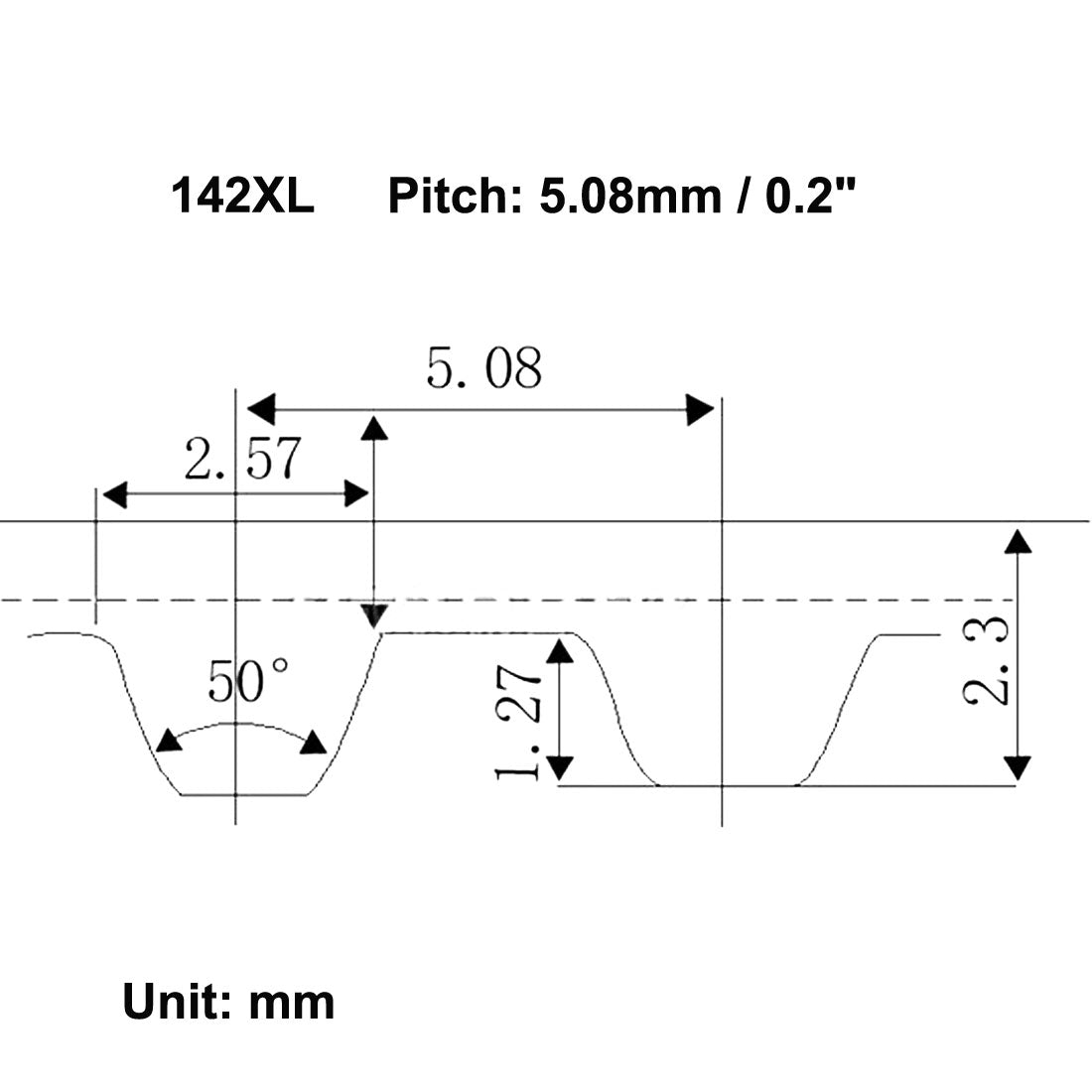 uxcell Uxcell 142XL 71 Zähne synchron geschlossene Schleife Gummi Steuerkette 360mm Perimeter DE de