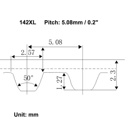 Harfington Uxcell 142XL 71 Zähne synchron geschlossene Schleife Gummi Steuerkette 360mm Perimeter DE de