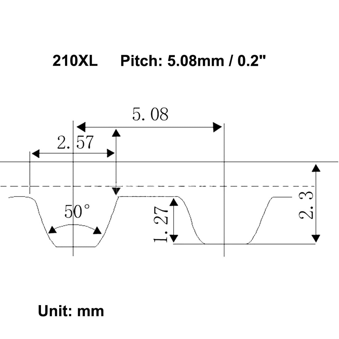 uxcell Uxcell 210XL 105 Zahn synchroner geschlossener Gummiringriemen 533mm Perimeter