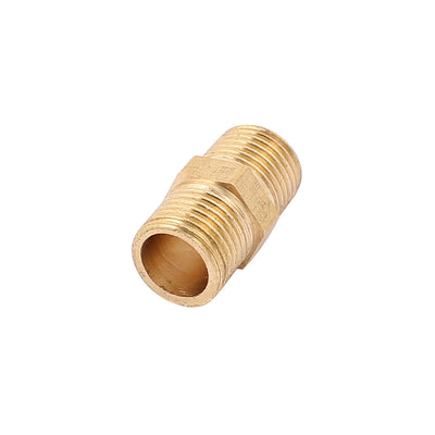 Harfington Uxcell 1/8 BSP to 1/8 BSP Male Thread Brass Pipe Hex Nipple Fitting Quick Adapter