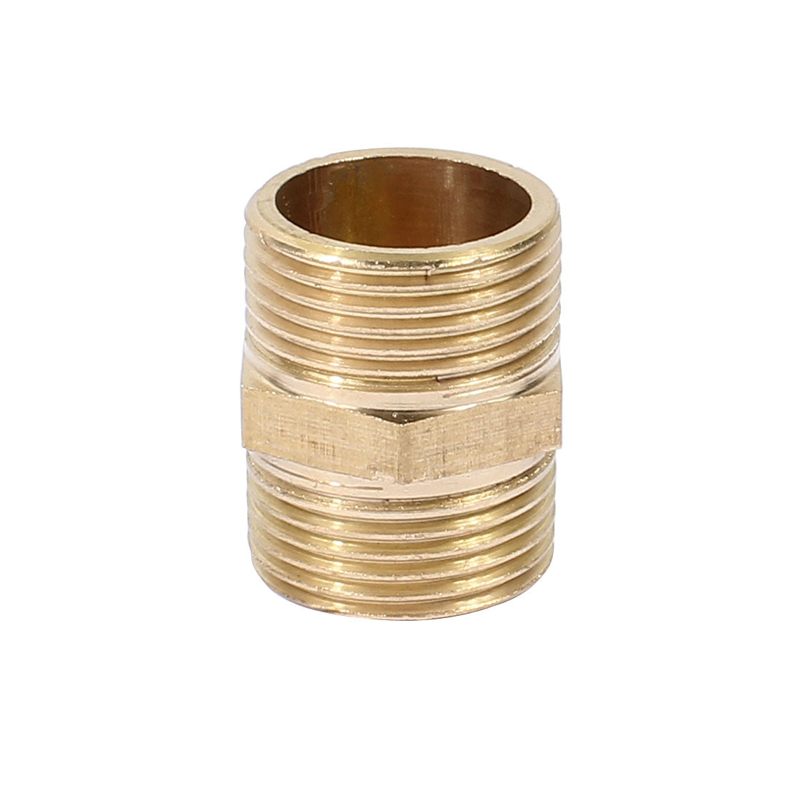 uxcell Uxcell 3/4BSP to 3/4BSP Male Thread Brass Pipe Hex Nipple Fitting Quick Adapter