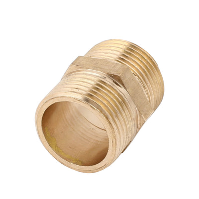 Harfington Uxcell 3/4BSP to 3/4BSP Male Thread Brass Pipe Hex Nipple Fitting Quick Adapter