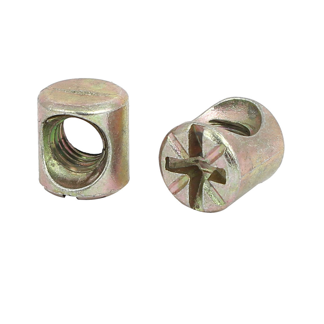 uxcell Uxcell M6 x 10mm Cross Dowel Slotted Metal Barrel Nuts 20PCS for Furniture Bed Chair