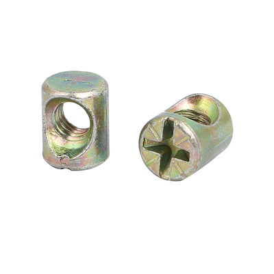 Harfington Uxcell M6 x 12mm Cross Dowel Slotted Barrel Nuts 20PCS for Furniture Chair